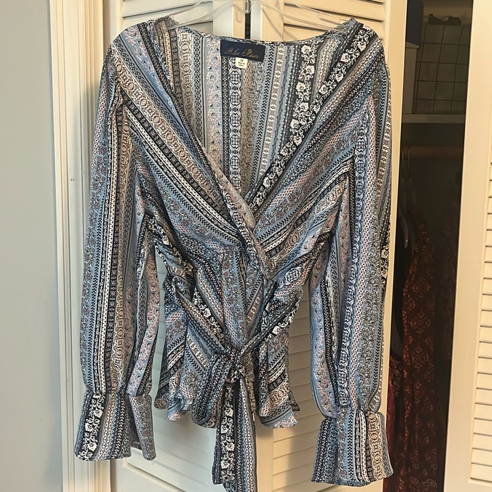 Long Sleeve Tie Top